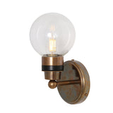 Shannon Antique Brass Wall Light with Clear Glass Globe