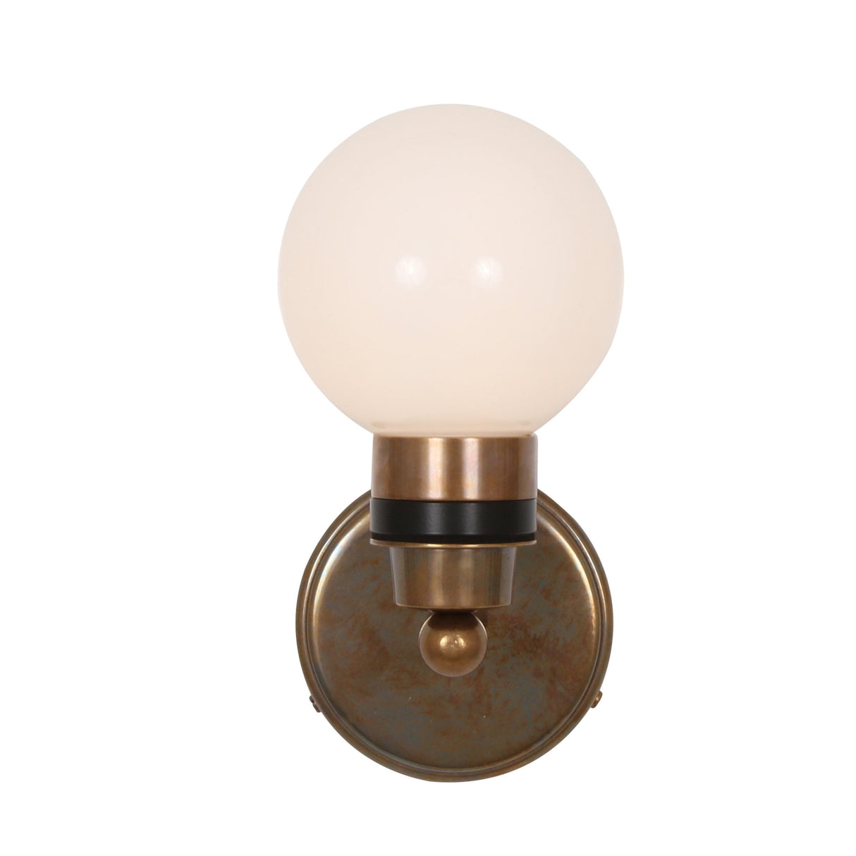 Shannon Antique Brass Wall Light with Clear Glass Globe