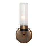 Antique Brass Firth Wall Light with Clear Glass Cylinder Shade