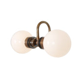 Antique Brass Ness Wall Light with Dual Clear Glass Globes
