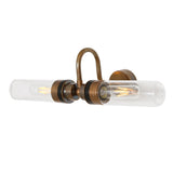 Nevis Antique Brass Double Glass Wall Light
