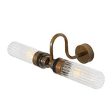Nevis Antique Brass Double Glass Wall Light