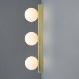 Noelani Antique Brass Vanity Wall Light with Frosted Glass
