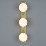 Noelani Antique Brass Vanity Wall Light with Frosted Glass