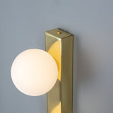 Noelani Antique Brass Vanity Wall Light with Frosted Glass