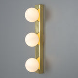 Noelani Antique Brass Vanity Wall Light with Frosted Glass