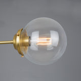 Antique Brass Hayes Ceiling Flush with Clear Glass Globes
