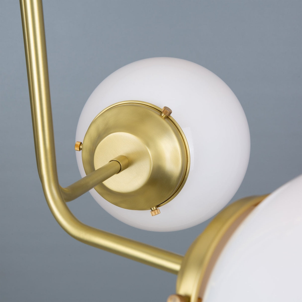 Antique Brass Hayes Ceiling Flush with Clear Glass Globes
