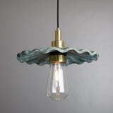 Kirhii Pendant - Blue Earth Elegance in Antique Brass