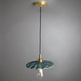 Kirhii Pendant - Blue Earth Elegance in Antique Brass