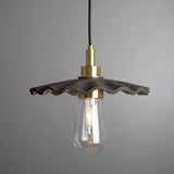 Kirhii Pendant - Black Clay with Antique Brass Accent