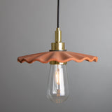 Kirhii Ceramic Pendant Light - Red Iron Finish with Antique Brass Detailing