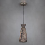 Parva Pendant - Scorched Black Clay with Antique Brass Accents
