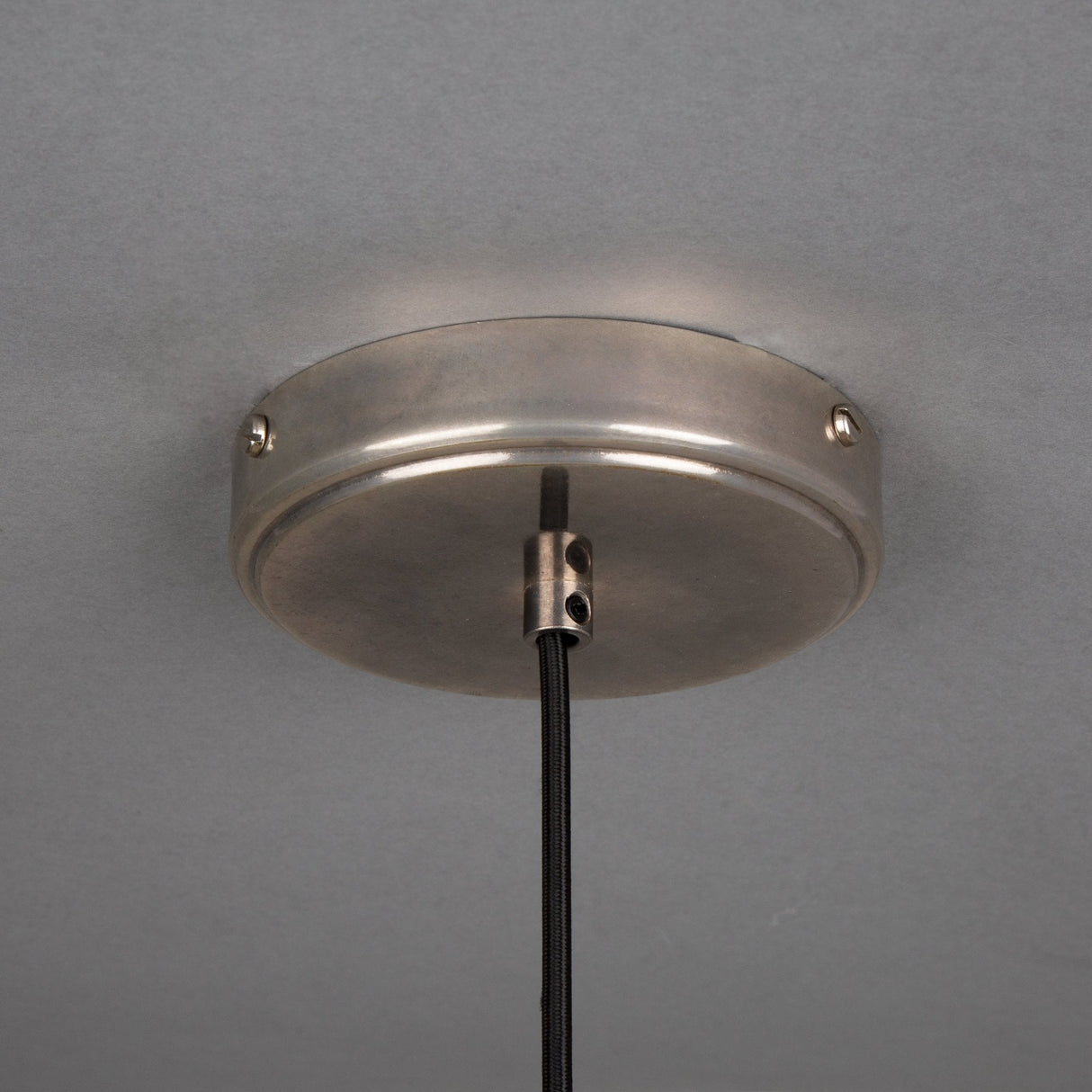 Parva Pendant - Scorched Black Clay with Antique Brass Accents