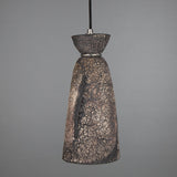 Parva Pendant - Scorched Black Clay with Antique Brass Accents