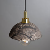 Kingii Pendant Light - Black Clay and Antique Brass Elegance