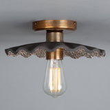 Black Clay & Antique Brass Kapok Tree-Inspired Ceiling Light
