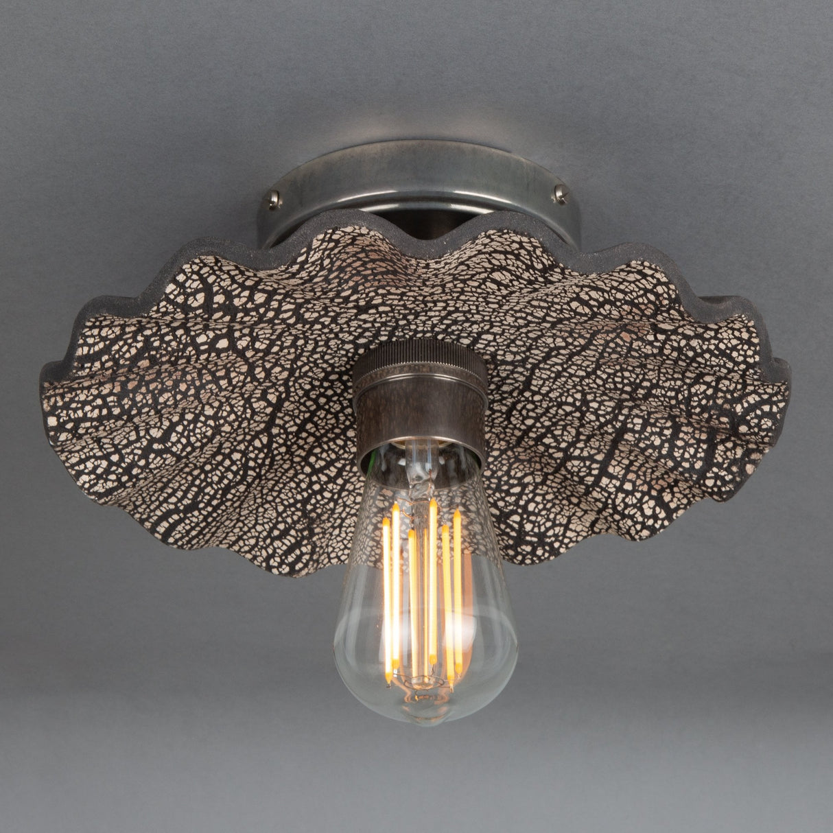 Black Clay & Antique Brass Kapok Tree-Inspired Ceiling Light