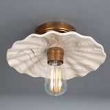 Marbled Kapok Ceramic Pendant Light in Antique Brass Finish