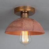 Vintage Kauri Ceramic Ceiling Light with Red Iron and Antique Brass Finish