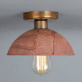Vintage Kauri Ceramic Ceiling Light with Red Iron and Antique Brass Finish