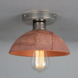 Vintage Kauri Ceramic Ceiling Light with Red Iron and Antique Brass Finish