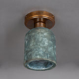 Osier Ceramic Ceiling Light - Blue Earth and Antique Brass Finish