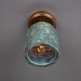 Osier Ceramic Ceiling Light - Blue Earth and Antique Brass Finish
