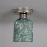 Osier Ceramic Ceiling Light - Blue Earth and Antique Brass Finish