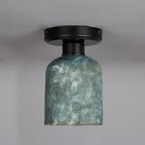 Osier Ceramic Ceiling Light - Blue Earth and Antique Brass Finish