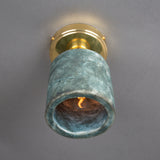 Osier Ceramic Ceiling Light - Blue Earth and Antique Brass Finish