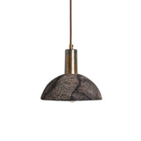 Rustic Kauri Black Clay Pendant with Antique Brass Finish