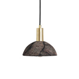 Rustic Kauri Black Clay Pendant with Antique Brass Finish