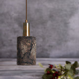 Senna Black Clay Rustic Pendant with Antique Brass Accents