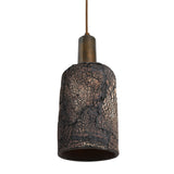 Senna Black Clay Rustic Pendant with Antique Brass Accents