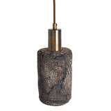 Senna Black Clay Rustic Pendant with Antique Brass Accents