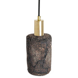 Senna Black Clay Rustic Pendant with Antique Brass Accents