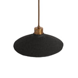 Pyrus Black Clay Pendant with Antique Brass Accents