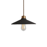 Pyrus Black Clay Pendant with Antique Brass Accents