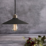 Pyrus Black Clay Pendant with Antique Brass Accents