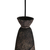 Pando Pendant - Crackled Black Clay with Antique Brass