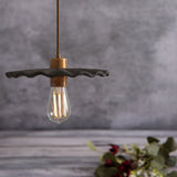 Kapok Pendant Light - Black Clay with Antique Brass Finish