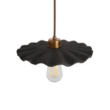 Kapok Pendant Light - Black Clay with Antique Brass Finish