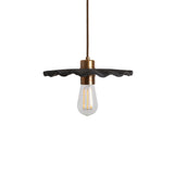 Kapok Pendant Light - Black Clay with Antique Brass Finish