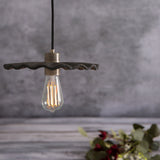 Kapok Pendant Light - Black Clay with Antique Brass Finish