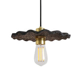 Kapok Pendant Light - Black Clay with Antique Brass Finish