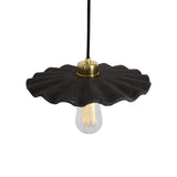 Kapok Pendant Light - Black Clay with Antique Brass Finish