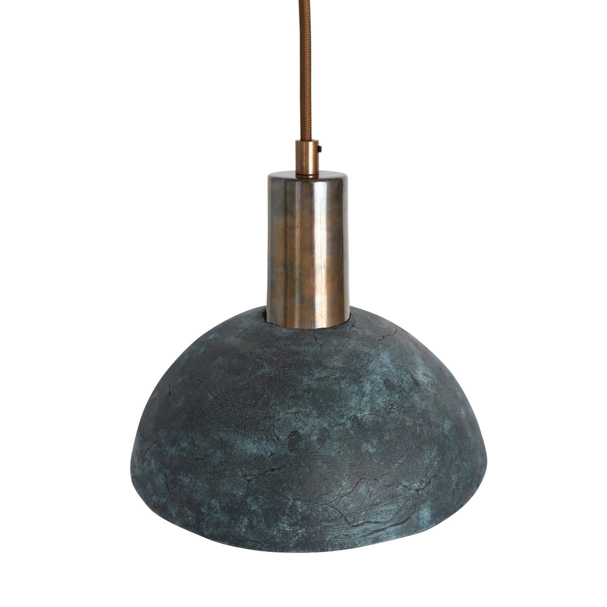 Kauri Pendant Light - Teal Seas, Antique Brass