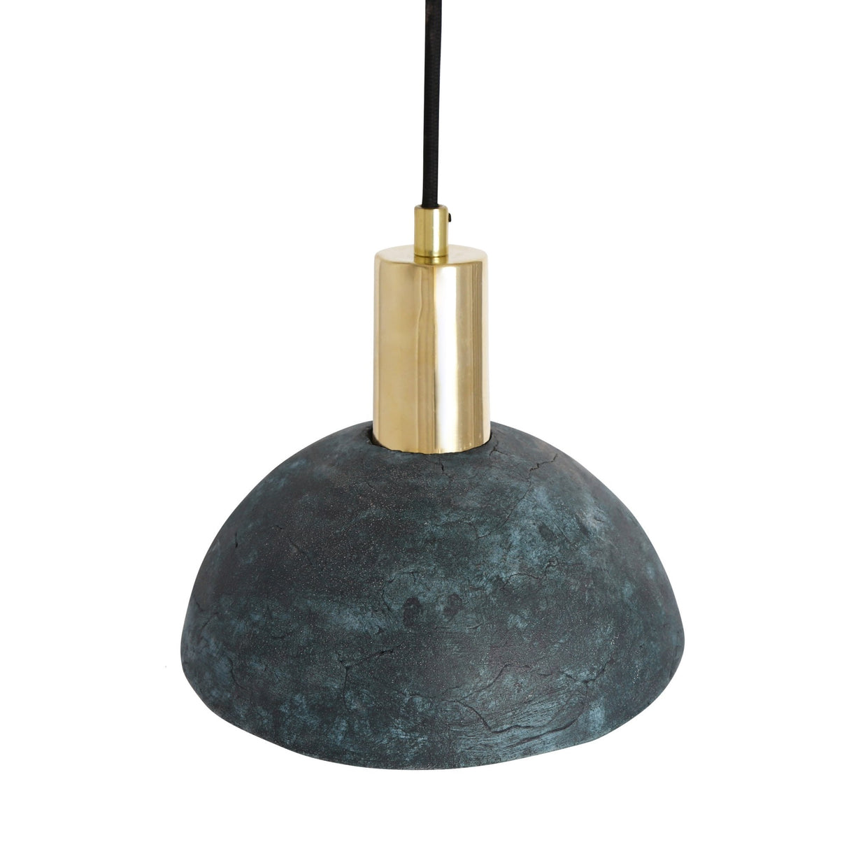 Kauri Pendant Light - Teal Seas, Antique Brass