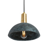 Kauri Pendant Light - Teal Seas, Antique Brass